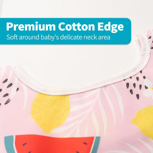 3 Pcs Long Sleeved Bib Set, Baby Waterproof Bibs with Pocket Bundle, Toddler Bib with Sleeves (6-24 Months)