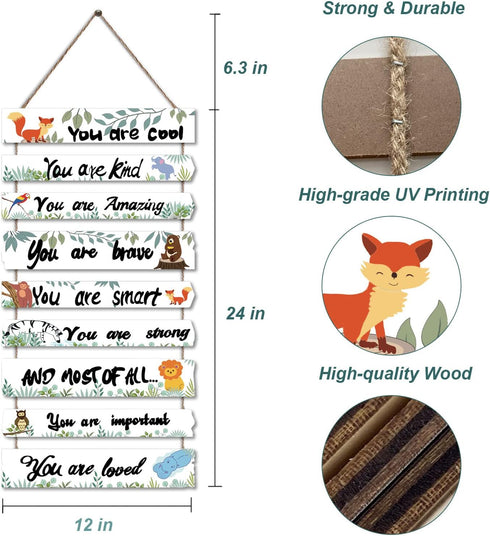 JEVUVU Woodland Nursery Room Decor for Baby Bedroom - Jungle Safari Animal Theme Wall Decor for Toddler Boy or Girl