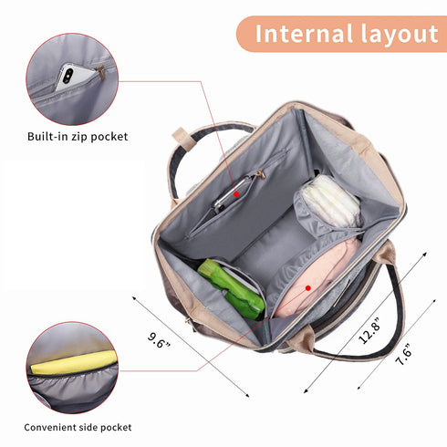GAIVP Backpack Diaper Bag for Women, Baby Bags for Girls,Diaper Bag with Changing Pad, and Insulated Pockets (Dark Grey