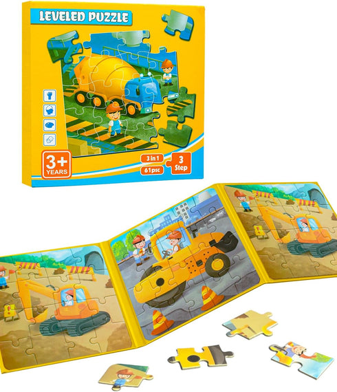Magnetic Puzzles for Toddlers 3-5, 3 in 1 Travel Puzzles for Kids