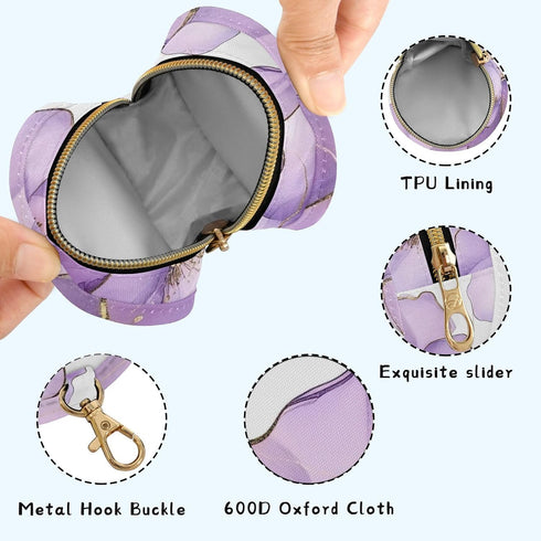 YETTASBIN Beautiful Flower Portable Pacifier Holder Case with Metal Hook Buckle & Zipper for Diaper Bag and Stroller