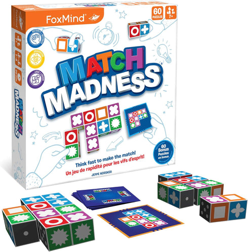 FoxMind Match Madness Board Game - Visual Recognition Matching Game for Family, Develop Kids' Problem Solving Skills