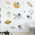 RARJSM Wall Stickers, Astronaut Planet Outer Space Stars DIY Vinyl Removable Large Decals for Kids Bedroom Living Room