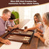 Syrace Backgammon Set 16x15.3inch, Handcrafted Wooden - Oversized Pieces, Intricate Carvings, Premium Travel Game Board