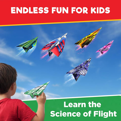 6+ 50+ 500+ 6-7-8-9-10 Doctor Jupiter My First Paper Airplane Book Kit for Kids Ages | Make & Fly Paper Airplanes