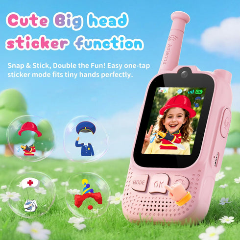 FieGsom 2 Pack 2 Kids Audio/Video Walkie Talkies, Rechargeable Walkie Talkies for Kids with Screen & Camera & Voice