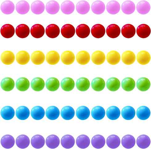 60 Pcs Chinese Checkers Marbles Balls - 14mm Game Replacement Marbles in 6 Colors for Marble Run, Marbles Game