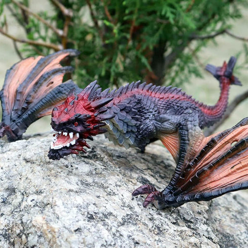 8" Dragon Toy Figure, Realistic Plastic Ancient Mythological Fire Creature Model for Kids and Adults