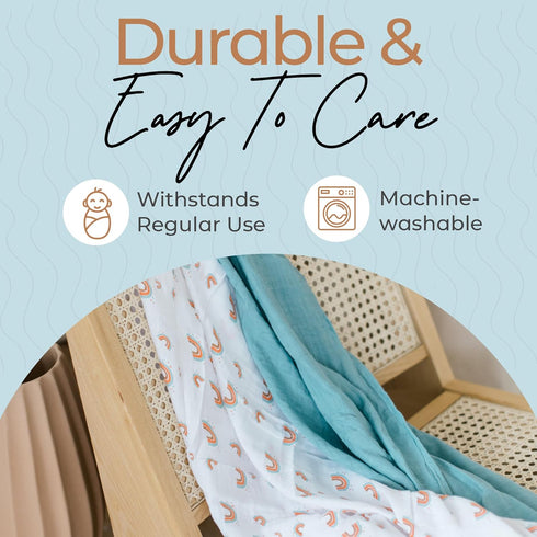 Fern & Avery 2-Pack Baby Swaddle Blankets, Lightweight Breathable Receiving Blankets for Boys & Girls, Gender Neutral,