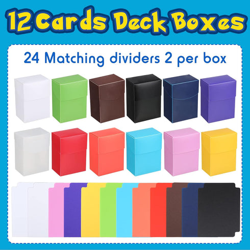 TCG Deck Cards Boxes - Large Capacity with Dividers, Fits 80+ Cards, Storage Organizer for Trading Card Games