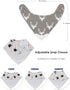 Giftty Baby Bandana Bibs with Teething Corner, BPA-Free Silicone Teether and Adjustable Snap for Baby Boys, (Black