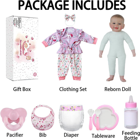 18 inch 3+ SCOM Baby Doll Girl, Realistic Soft Body Baby Doll Real Life Cute Baby with Accessories for Year Old Gifts