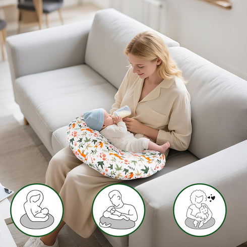 (1 Pack, Nursing Pillow Cover, Fits Standard Breastfeeding Pillows Ultra Soft Cotton, Breathable, Hypoallergenic