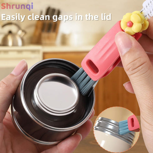 Shrunqi 3 1 3 1 3 in Cup Lid Cleaning Brush, in Multifunctional Cleaning Brush Portable Cup Lid Cleaner for Bottle Gap