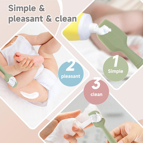 3 Pack(with 3 babove Baby Diaper Cream Spatula Applicator Travel Case), Butt Paste Spatula Soft Silicone,Diaper Rash
