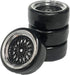 4PCS 1/10 RC Drift Car Tires, Smooth Hard Tyre Plastic Plating Wheel Rims Set for Traxxas HSP Tamiya HPI Kyosho On-Road