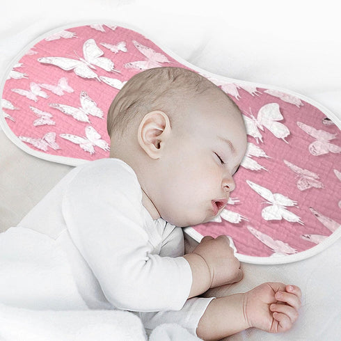 Bulletgxll Set 4, White Butterflies Unisex Baby Burp Cloths of Soft Absorbent Organic Cotton Muslin Burping Cloths