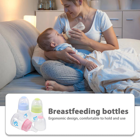 Set 9 Pack 4Oz Kisangel Mini Infant Feeding Bottles Plastic Baby Bottles with Soft Nipples Leak-Proof Design