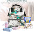 FHEDVBN Backpack Mummy Backpacks Daypack Teal Birds Musical Note Diaper Bag for Women Multifunction Waterproof for Mom