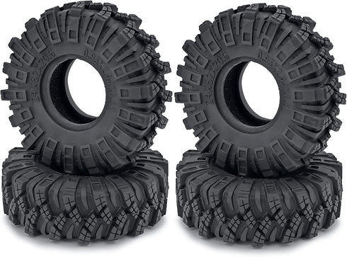 4pcs 1.0inch Rubber Tires, RC Crawler Wheel Tires 62mm for 1/18 TRX4M 1/24 SCX24 AXI90081 Deadbolt C10 B17 Gladiator (C)
