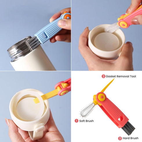 5-in-1 Set, Ariseno Baby Bottle Brush Including Nylon and Silicone Bottle Brush, Cap, Straw, Nipple Brushes, BPA-Free