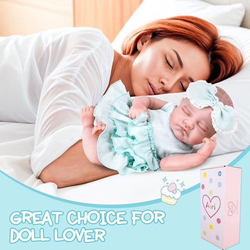 Aori Lifelike Reborn Baby Dolls - 20'' Sleeping Newborn Baby Girl with Doll Accessories for Girls 3+