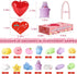 28pcs TOY Life Mochi Squishy Toys Birthday Gifts for Kids Classroom with Filled Hearts & Birthday Cards Kawaii