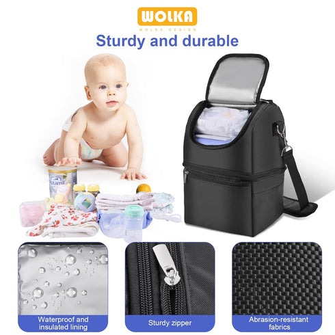 6 9 Breastmilk Cooler Bag - Cooler Bag for Nursing Moms Multi-Function, Insulated Baby Bottle Cooler Tote Bag