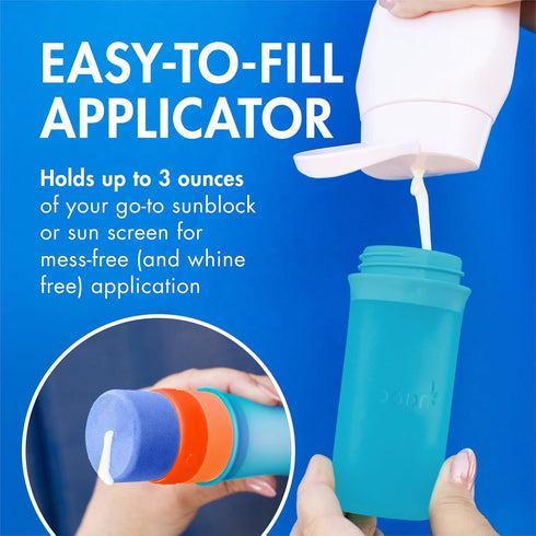 Summer 3 Oz 1 Count Boon Yuvi Sunscreen Applicator for Kids - Refillable and Spill Proof Kids Sunscreen Brush with Soft