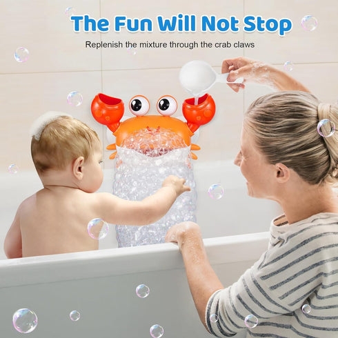 1-3 6-12 12-18 1st Gigilli Crab Baby Bath Toys, Rechargeable Bath Bubble Machine for Toddler, Automatic Shower Bathtub