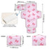 Jihqo Diaper Changing Pad Cute Bows Pink Portable Diaper Mat with Built-in Pillow Travel Changing Station for Baby