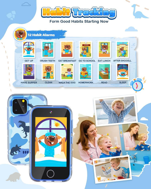 3.5" 3 4 5 6 7 8 9 3-9 Kids Smart Phone, Touchscreen Kids Phone Toys for Year Old Boy, No WiFi Educational Toddler
