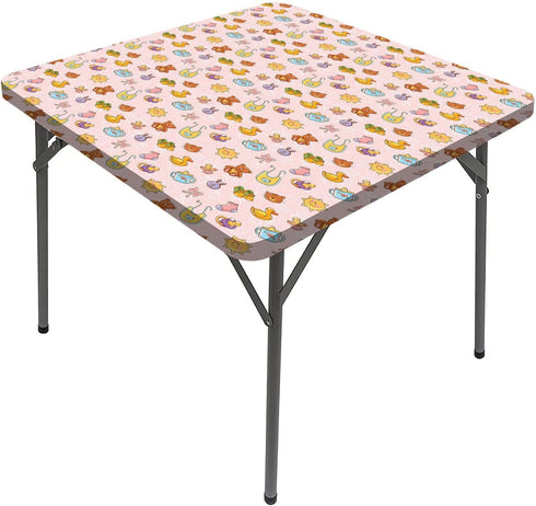 JUNTAIY Baby Elastic Edged Tablecloth, Infant Toys Teddy Bears Rubber Ducks Pacifiers with