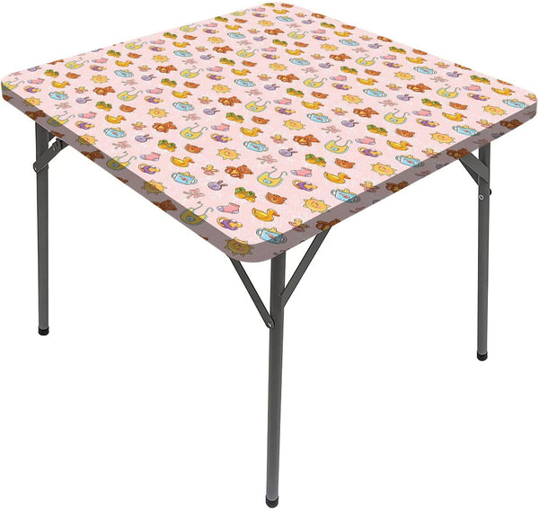 JUNTAIY Baby Elastic Edged Tablecloth, Infant Toys Teddy Bears Rubber Ducks Pacifiers with