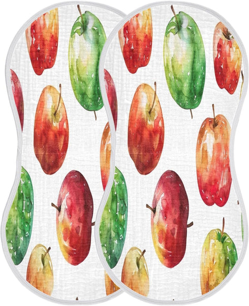 YETTASBIN Fresh Apple Muslin Baby Burp Cloth, Super Soft Absorbent Cotton Burp Rag Baby Bibs Feeding Cloth for Newborn