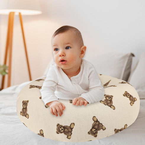 SWESEN Muslin Nursing Pillow Cover, Soft Removable Cover for Breastfeeding Pillows, Pillow Slipcover for Baby Boys