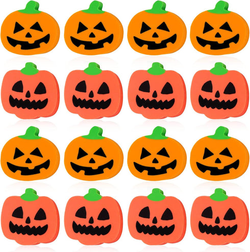 48 Pcs Halloween Pumpkin Erasers Bulk - Cute Novelty Pencil Erasers for Kids, School Prizes and Party Favors