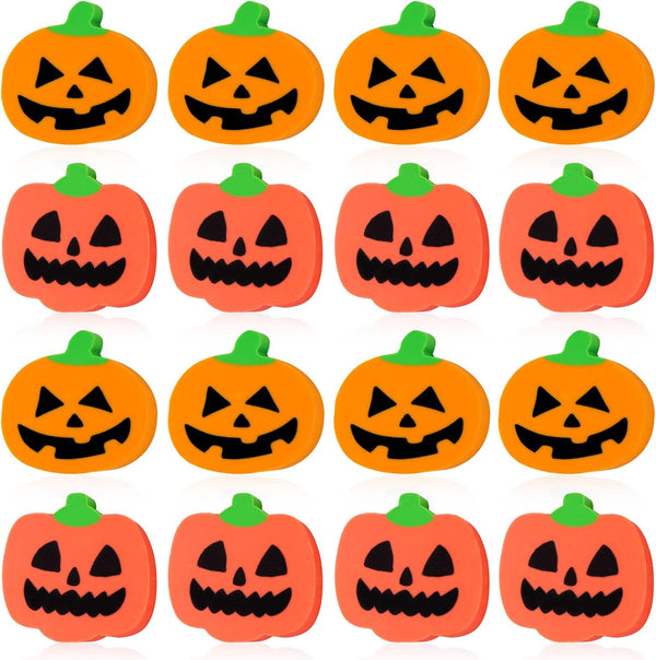 48 Pcs Halloween Pumpkin Erasers Bulk - Cute Novelty Pencil Erasers for Kids, School Prizes and Party Favors