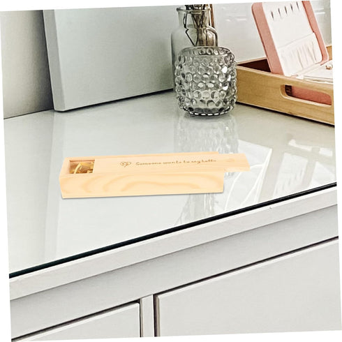Elegant Wooden Pregnancy Announcement Keepsake Box with Sliding Lid