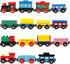 31 Set 15 10 Set Set Joqutoys PCS Wooden Train Cars - Magnetic Train Includes Cars, Bonus Connectors & Storage Bag