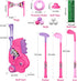 Liberry Toddler Golf Set with Upgraded Kids Golf Cart, Putting Mat for Boys Girls Ages 2-5, Indoor Outdoor Toys (Pink)