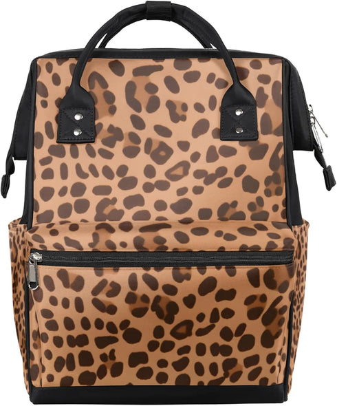 Hsnar Prints Abstract Leopard Waterproof Diaper Bag Backpack Large Capacity Baby Bag with