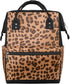 Hsnar Prints Abstract Leopard Waterproof Diaper Bag Backpack Large Capacity Baby Bag with