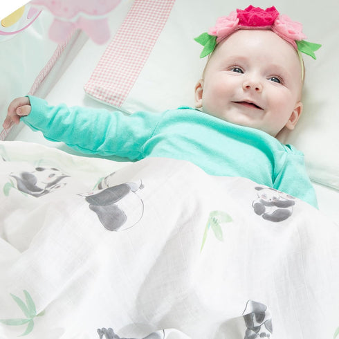 4-Pack 47 47 Inches, Baby Muslin Swaddle Blankets, x Soft Breathable Bamboo Cotton Blend, Lightweight Receiving Blanket