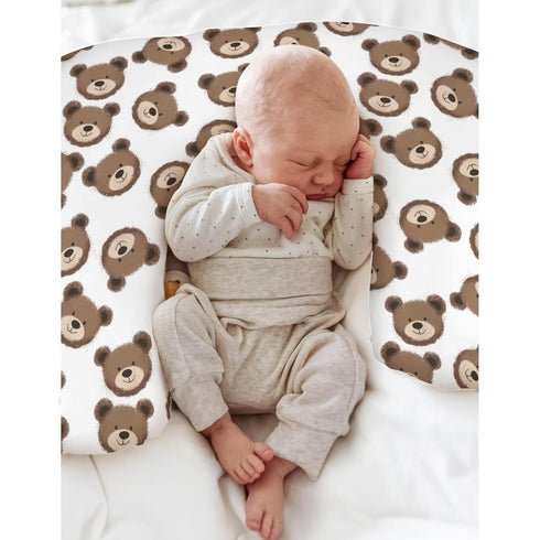 Neutral Boho Bears Baby Nursing Pillow Covers for Boy Girl Cute Brown Bear Nursing Pillow Slipcovers for Breastfeeding