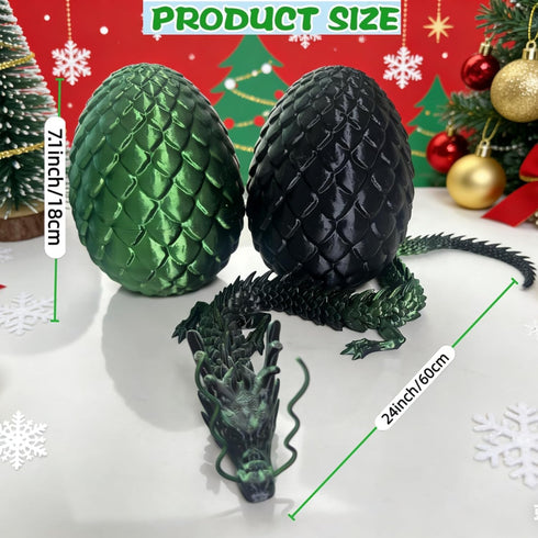 24'' 3D 2026 Large Printed Dragon Egg with Chinese Dragon Toy Inside, Reusable Big Dragon Egg for Fidget Play, Desk