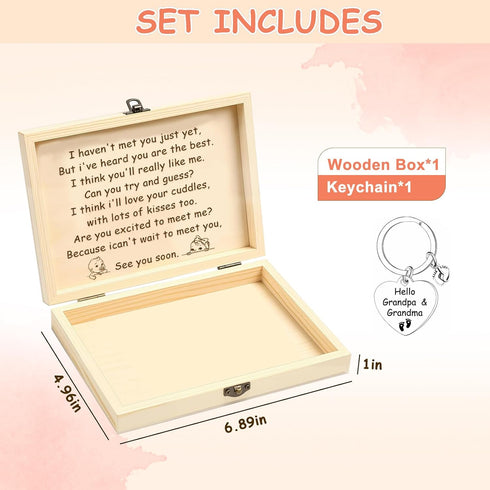 sweethomegift Pregnancy Announcement for Grandparent Husband, Pregnancy Test Keepsake Box, Baby Announcement Reveal