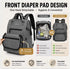 unelmoi Backpack Diaper Bad with Detachable Changing Pad, Large Capacity Waterproof Baby Bag for Moms & Dads (Black)