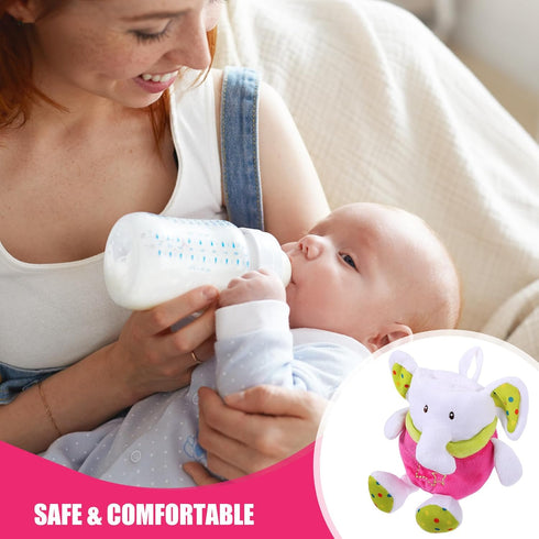 TOYANDONA Insulated Bottle Cover with Plush Stuffed Elephant Sleeve Portable Feeding Bottle Warmer Bag Soft Protective