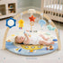 5 Tummy 7 BG-BABYGO Baby Play Gym Activity Mat, Developmental Zones Wooden Time Mat with Detachable Sensory Toys